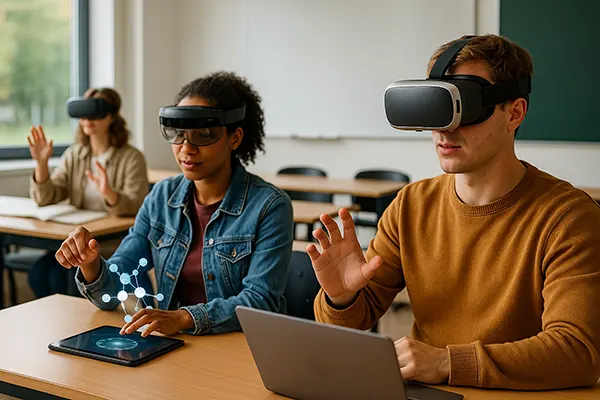 Students using headsets